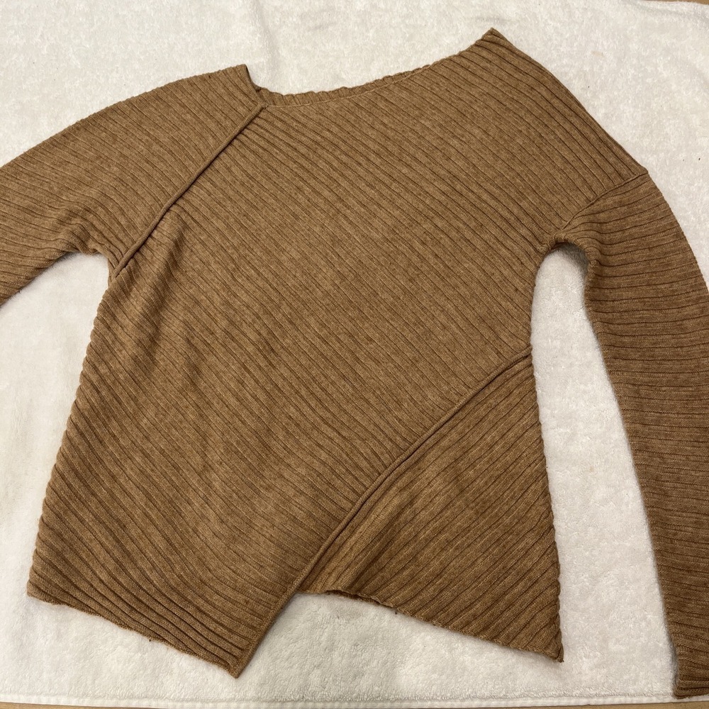 Free People Love & Harmony Beige Ribbed Sweater Wool Women's XS Capsule Neutral